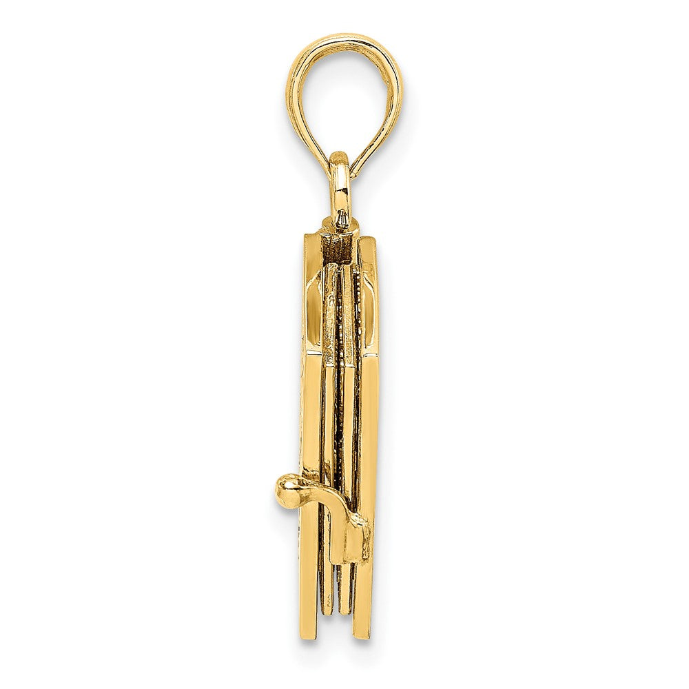 10K Yellow Gold 10K 3-D Moveable Pages Holy Bible W/ Lords Prayer Charm