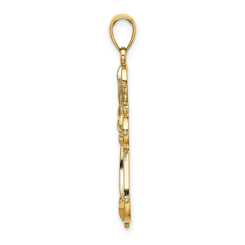 10K Yellow Gold 10K Cut-Out Shapes Fancy Cross Charm