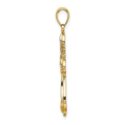 10K Yellow Gold 10K Cut-Out Shapes Fancy Cross Charm