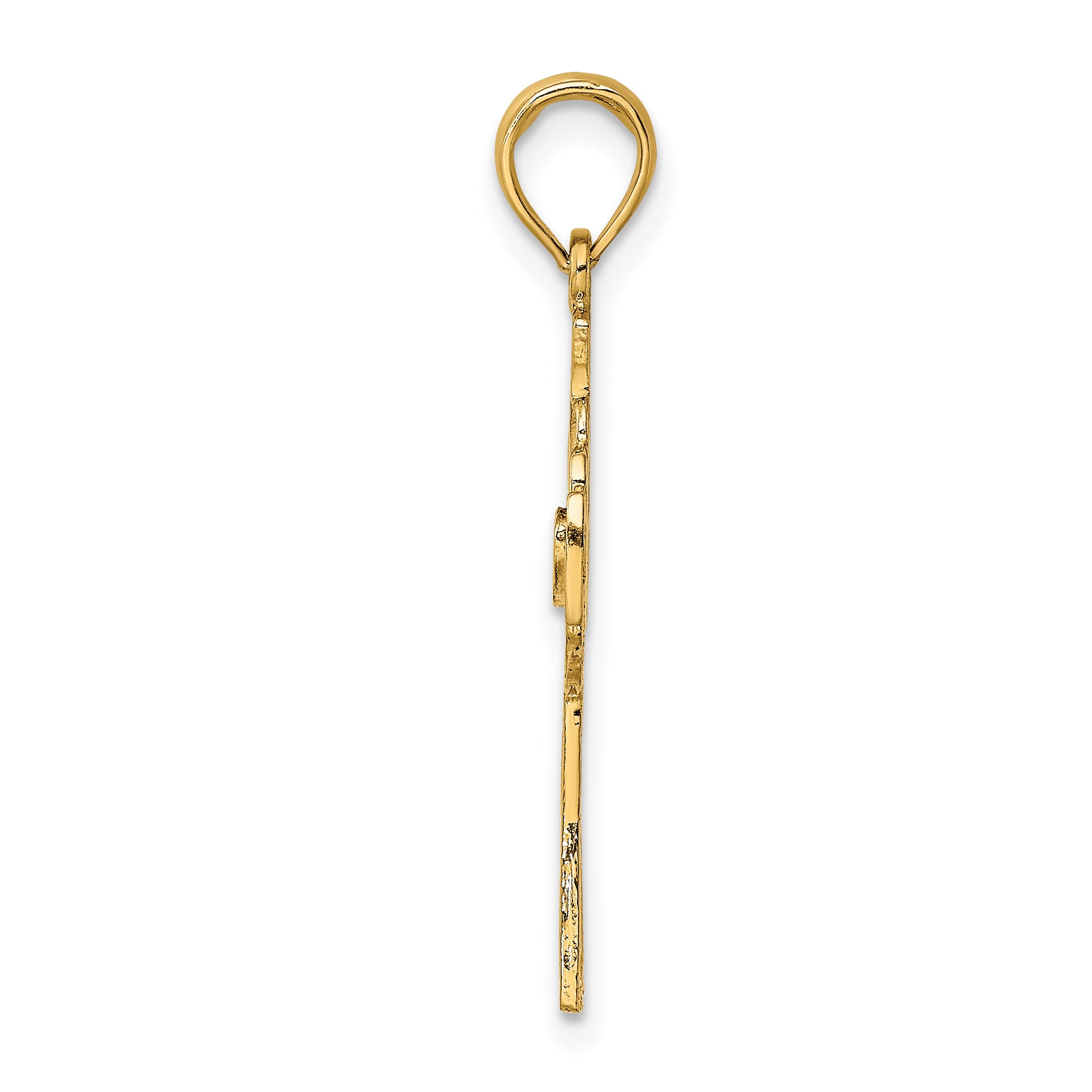 10K Yellow Gold 10K Claddagh Cross Charm