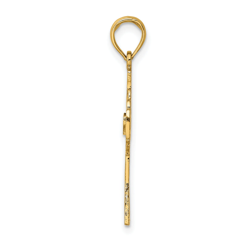 10K Yellow Gold 10K Claddagh Cross Charm