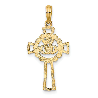 10K Yellow Gold 10K Claddagh Cross Charm