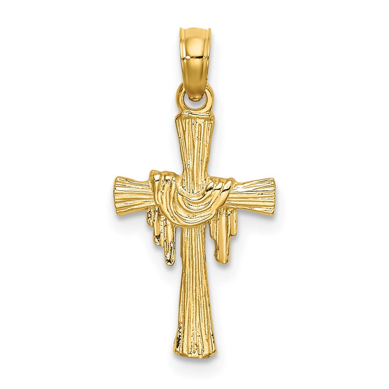 10K Yellow Gold 10K Cross W/ Drape Charm