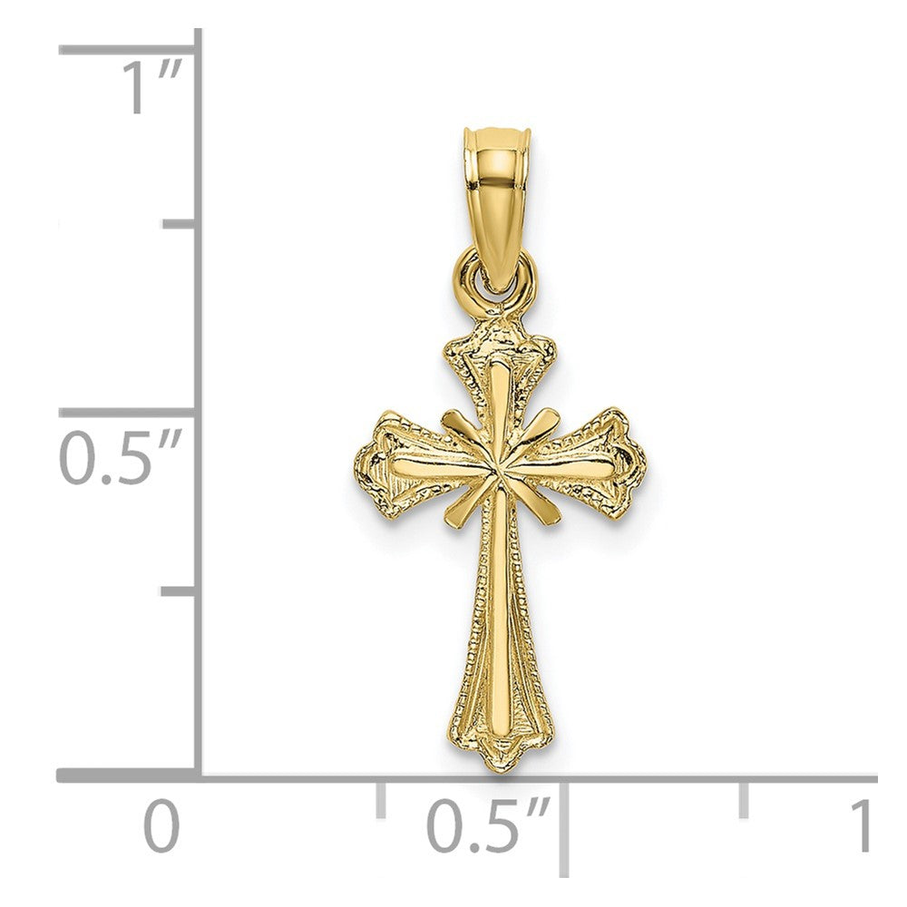 10K Yellow Gold 10K Engraved Small Cross W/ X Center Charm