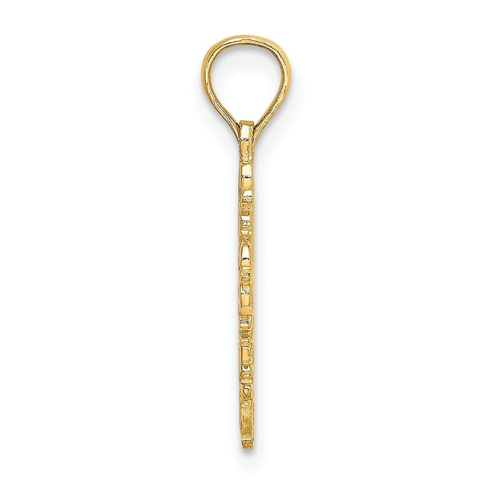 10K Yellow Gold 10K Cut-Out Delicate Cross Charm