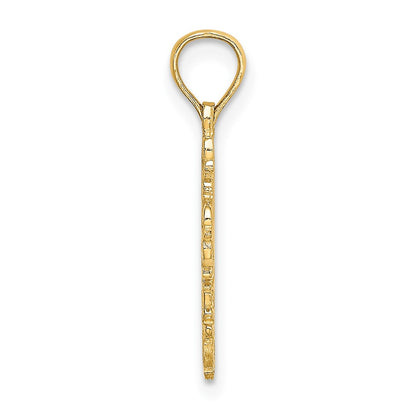10K Yellow Gold 10K Cut-Out Delicate Cross Charm