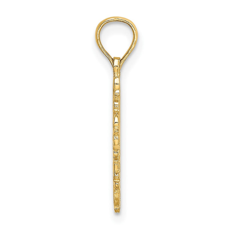 10K Yellow Gold 10K Cut-Out Delicate Cross Charm