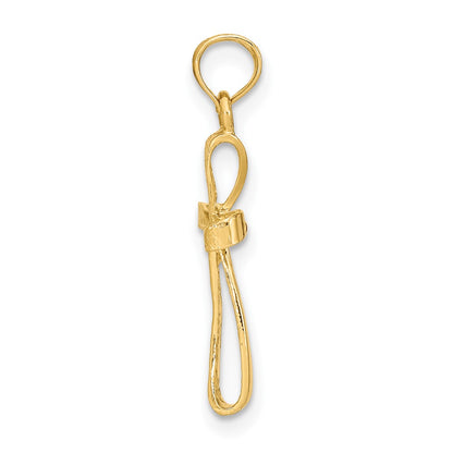 10K Yellow Gold 10K 3-D Engraved Polished Twisted Cross Charm