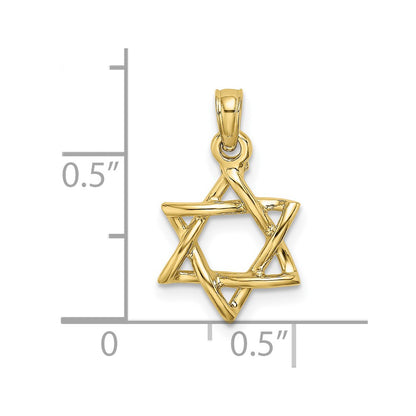 10K Yellow Gold 10K Polished Star Of David Charm