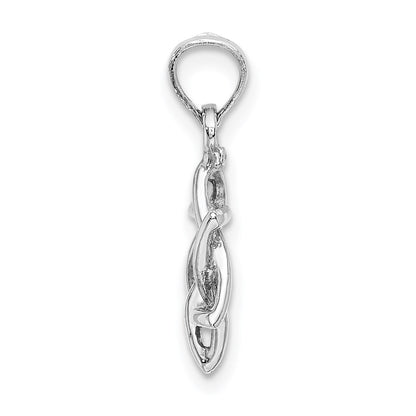 10K White Gold 10K 3-D Polished Star Of David Charm