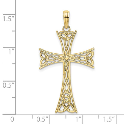 10K Yellow Gold 10K Polished Celtic Knot Cross Charm