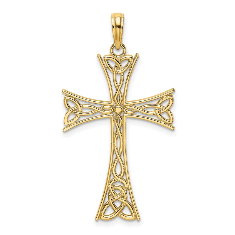 10K Yellow Gold 10K Polished Celtic Knot Cross Charm