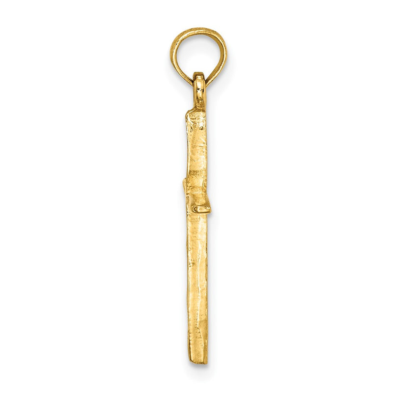 10K Yellow Gold 10K D/C With Tapered Ends Cross Charm