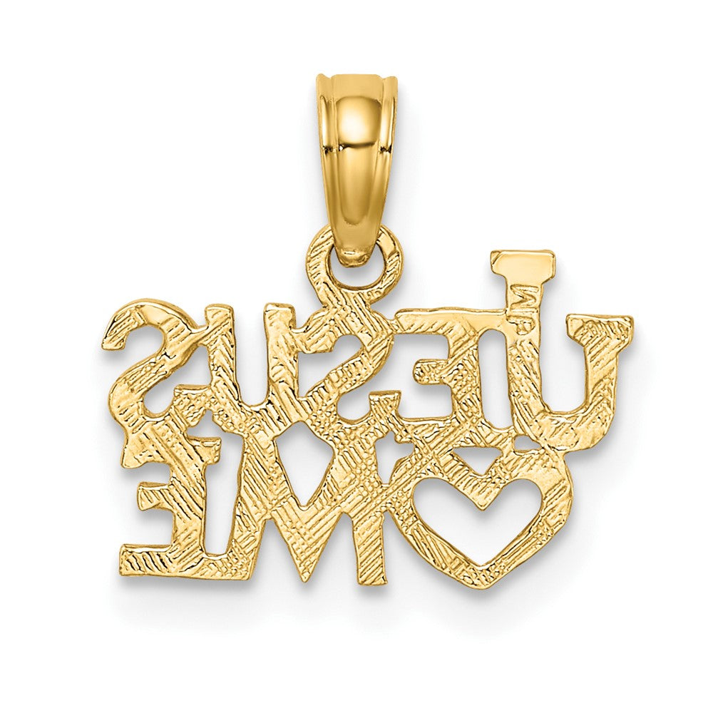10K Yellow Gold 10K Polished / Engraved Jesus Heart Me Charm