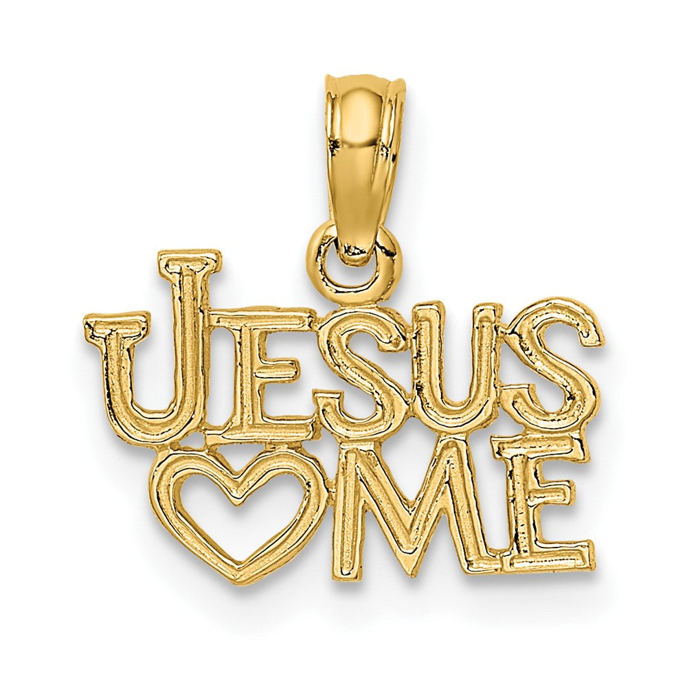 10K Yellow Gold 10K Polished / Engraved Jesus Heart Me Charm