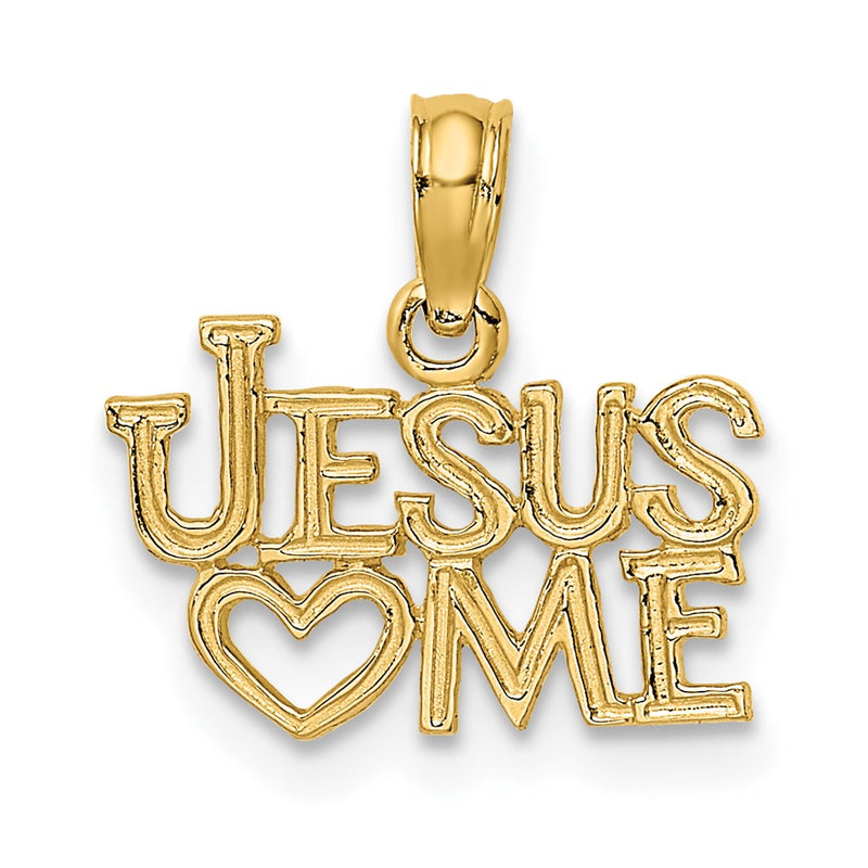 10K Yellow Gold 10K Polished / Engraved Jesus Heart Me Charm