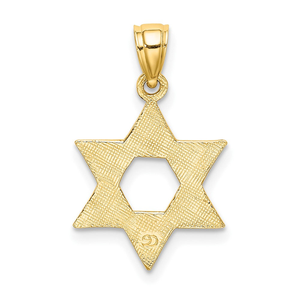 10K Yellow Gold 10K Engraved Swirls Star Of David Charm