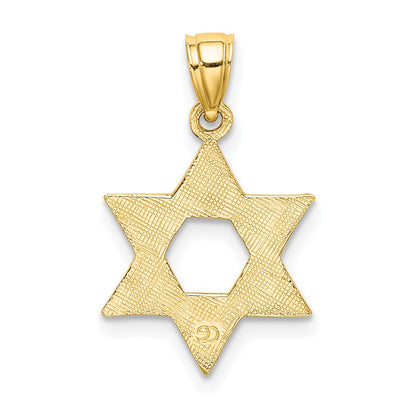 10K Yellow Gold 10K Engraved Swirls Star Of David Charm