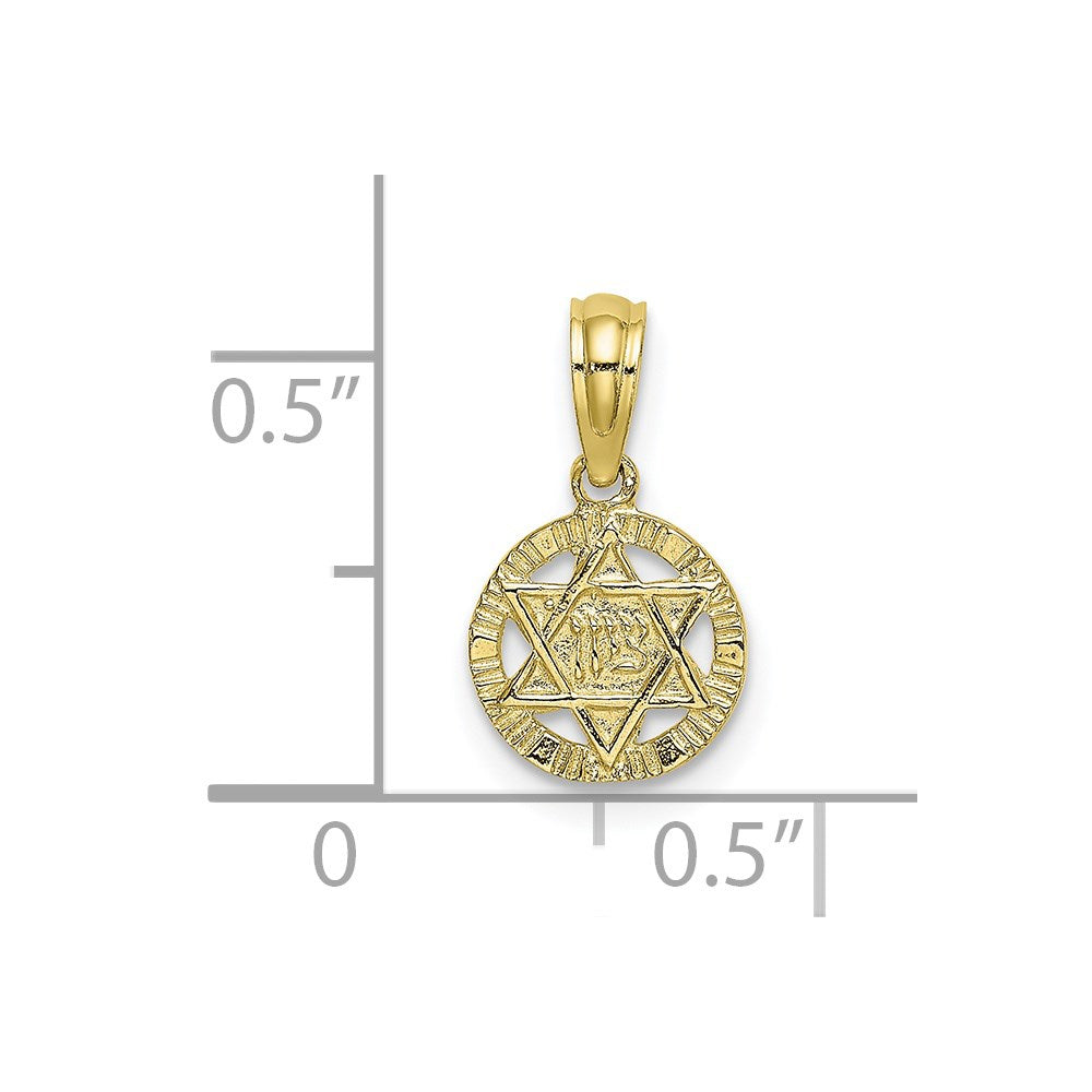 10K Yellow Gold 10K Engraved Star Of David Charm