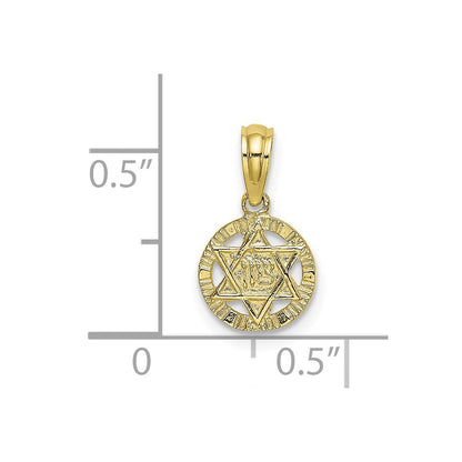 10K Yellow Gold 10K Engraved Star Of David Charm