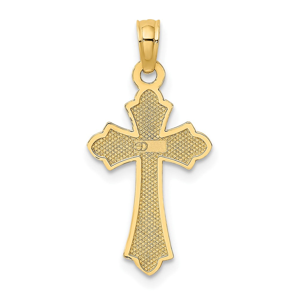 10K Yellow Gold 10K Polished Cross W/ Heart Charm