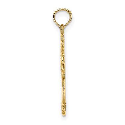10K Yellow Gold 10K Cut-Out Dove Center Cross Charm