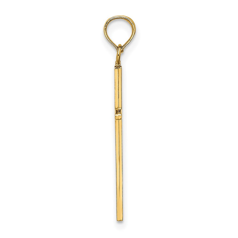 10K Yellow Gold Polished Cross Pendant