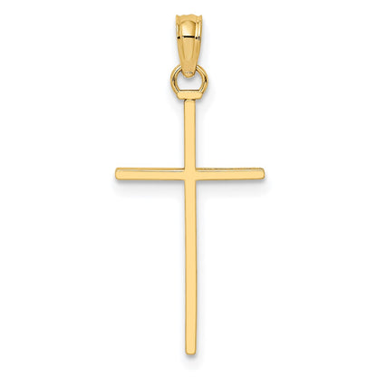 10K Yellow Gold Polished Cross Pendant
