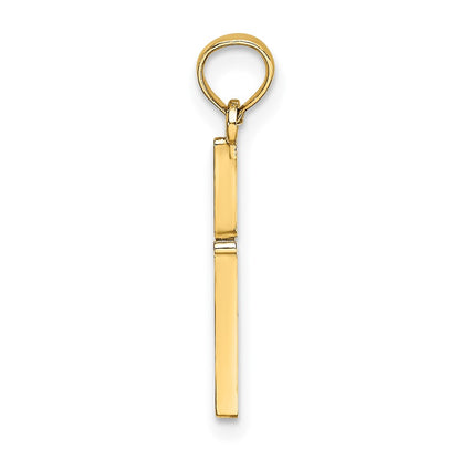 10K Yellow Gold 10K D/C Polished Cross Charm