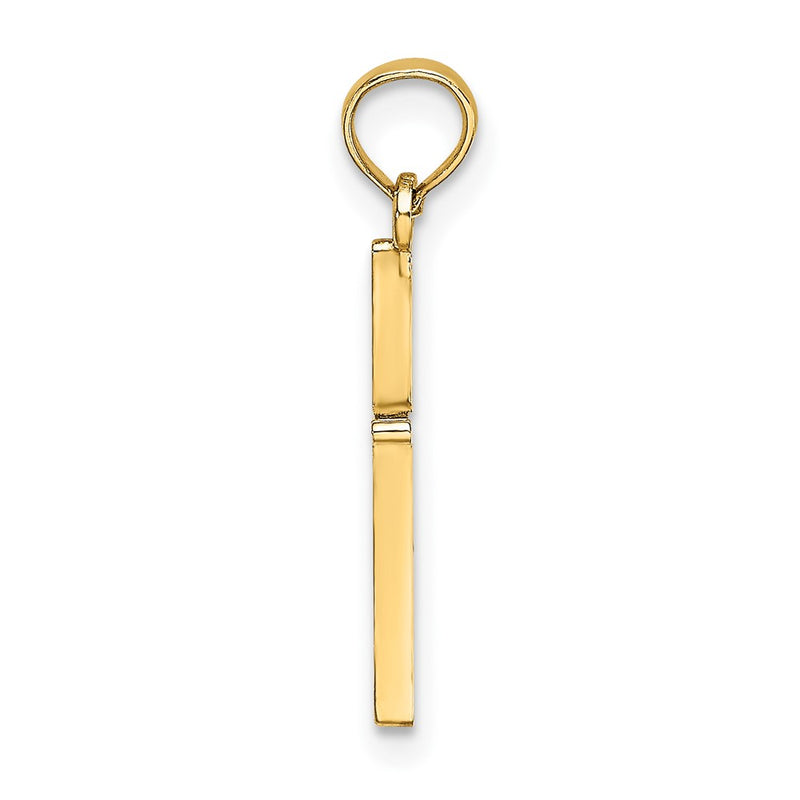 10K Yellow Gold 10K D/C Polished Cross Charm