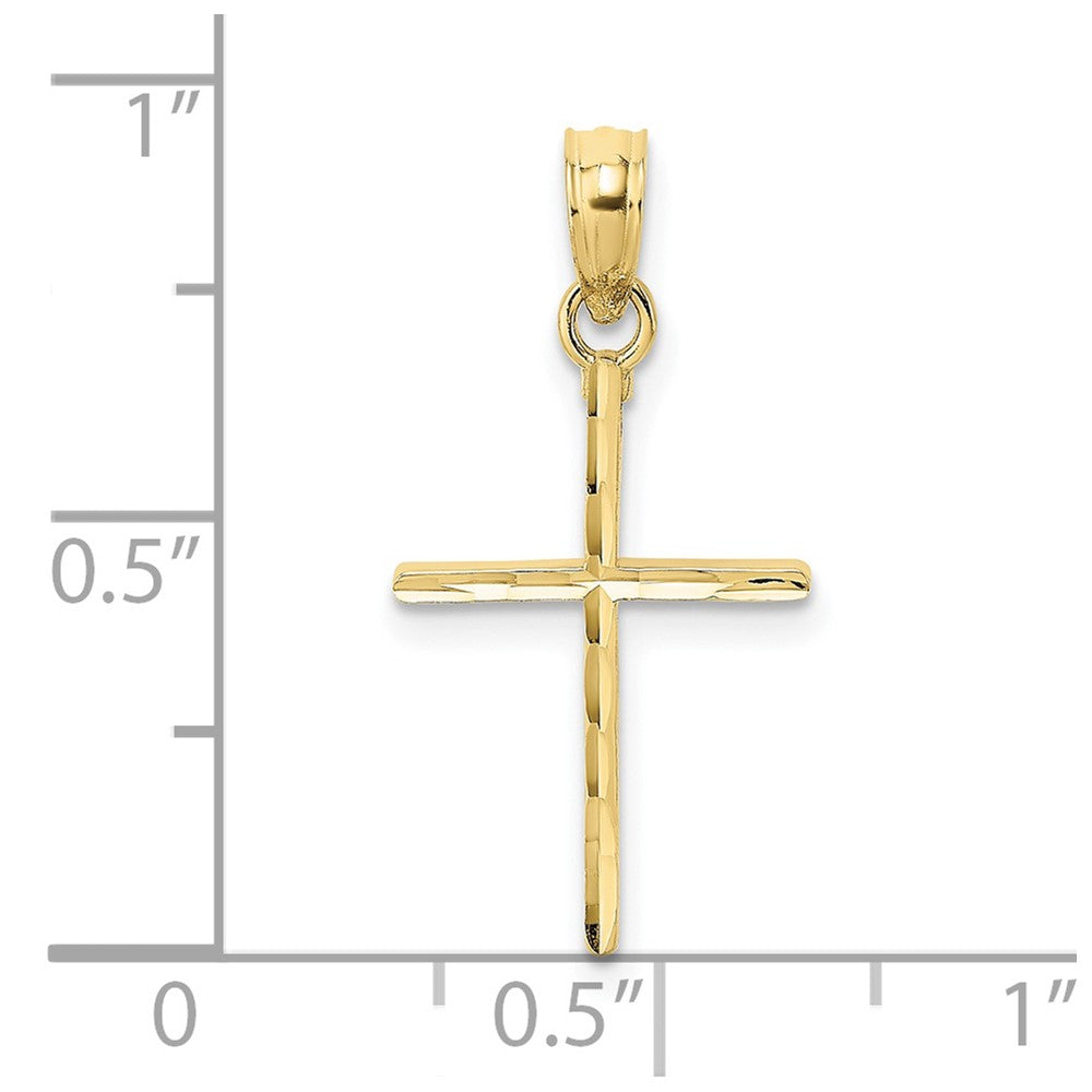 10K Yellow Gold 10K D/C Polished Cross Charm