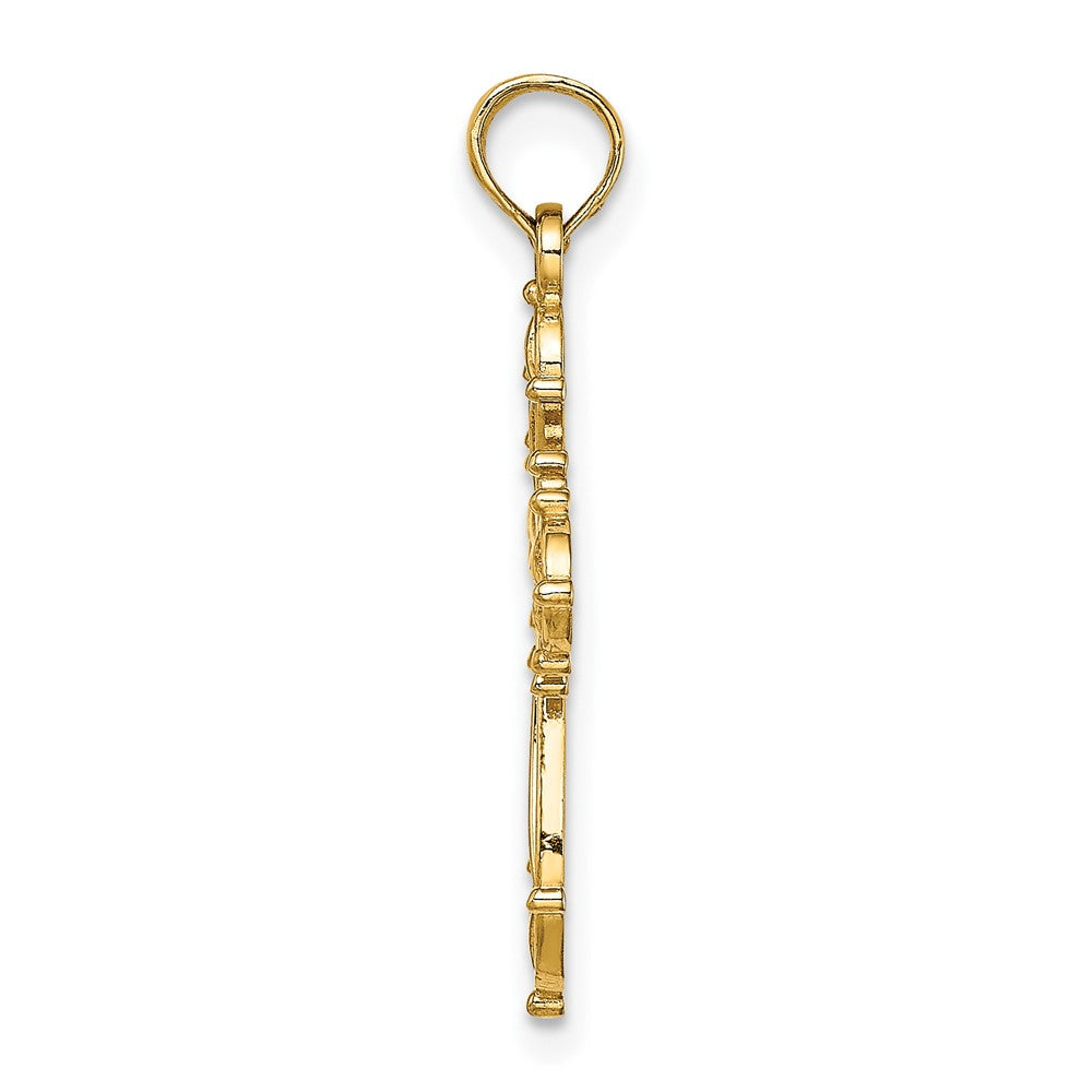 10K Yellow Gold 10K Cut-Out Fancy Cross Charm