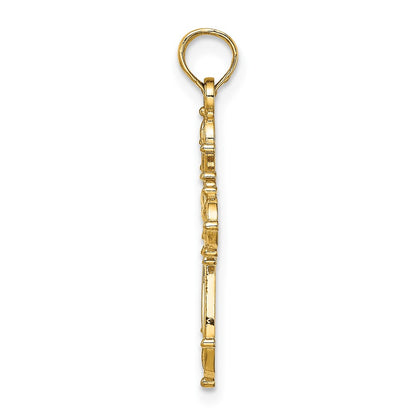 10K Yellow Gold 10K Cut-Out Fancy Cross Charm