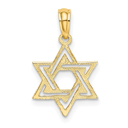 10K Yellow Gold 10K Polished Star Of David Charm