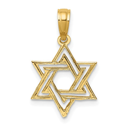 10K Yellow Gold 10K Polished Star Of David Charm