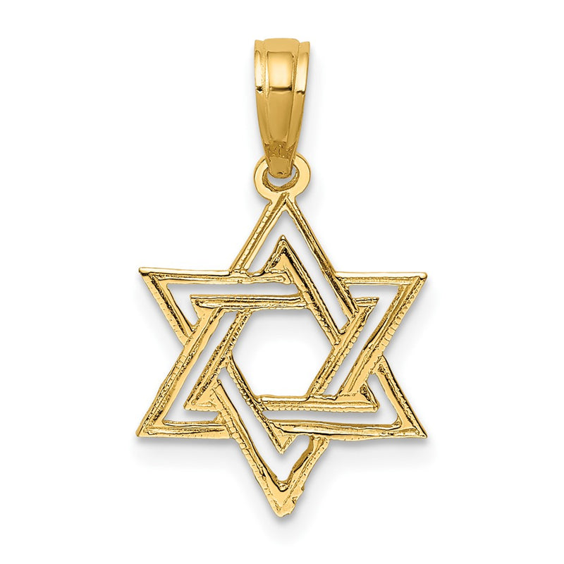 10K Yellow Gold 10K Polished Star Of David Charm