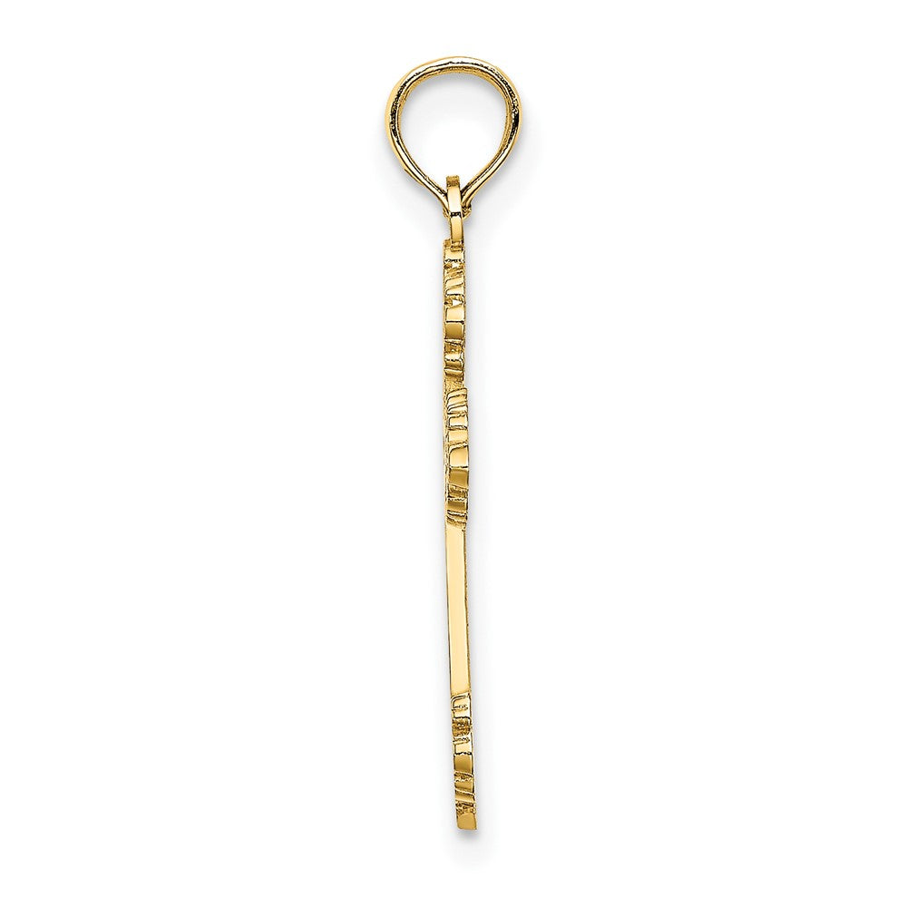 10K Yellow Gold 10K Polished And Textured Fancy Cross Charm