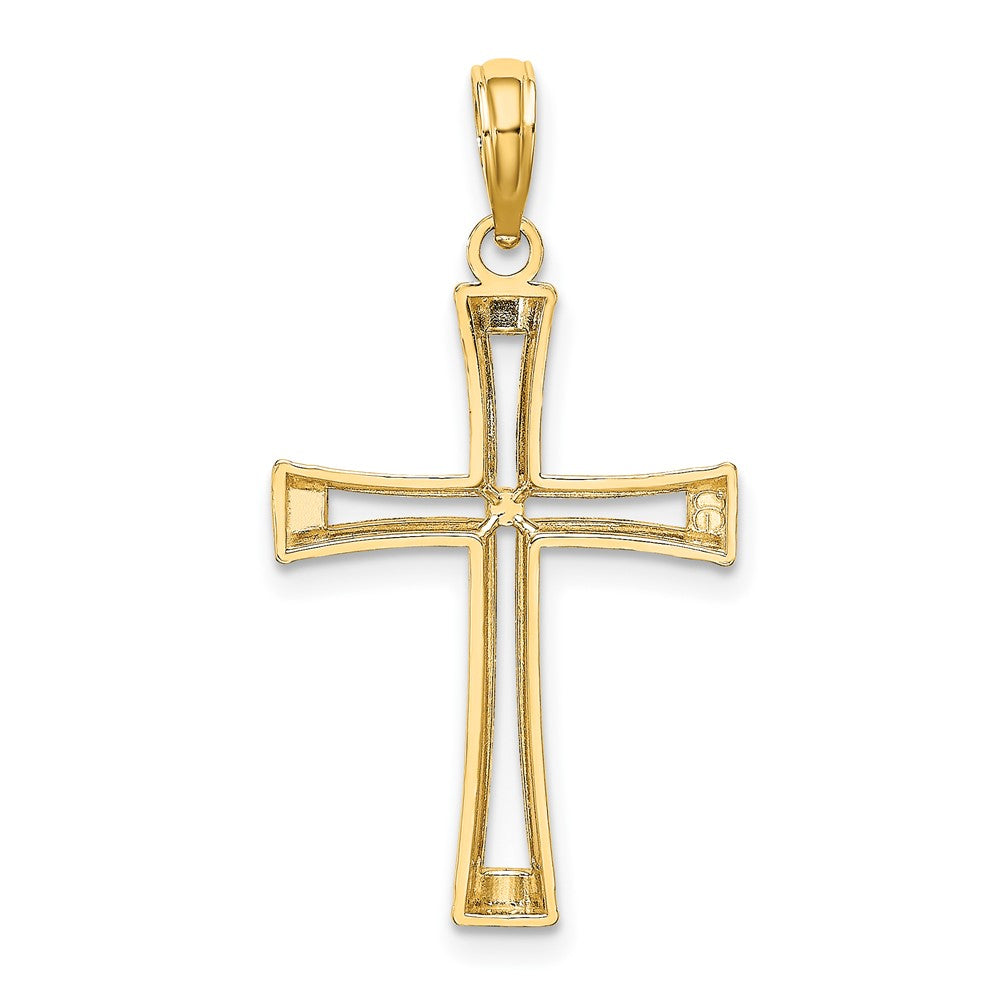 10K Yellow Gold 10K Polished And Cut-Out Cross