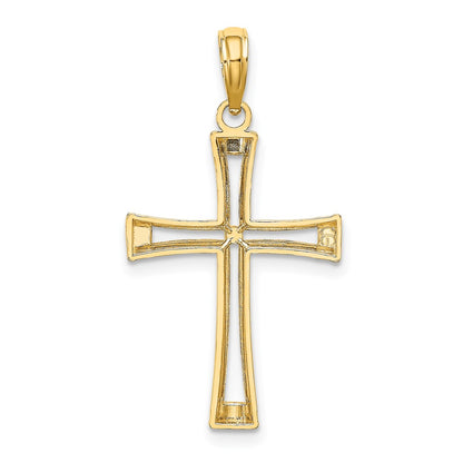 10K Yellow Gold 10K Polished And Cut-Out Cross
