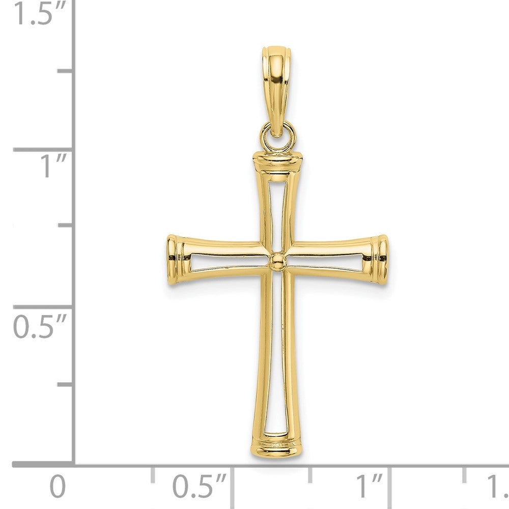 10K Yellow Gold 10K Polished And Cut-Out Cross