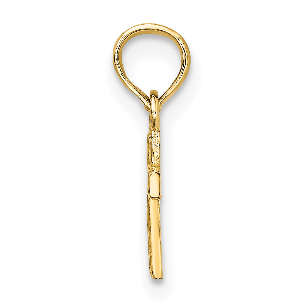 10K Yellow Gold 10K Polished And Engraved Mini Cross Charm