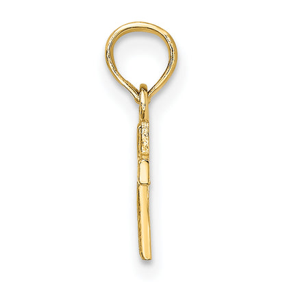 10K Yellow Gold 10K Polished And Engraved Mini Cross Charm