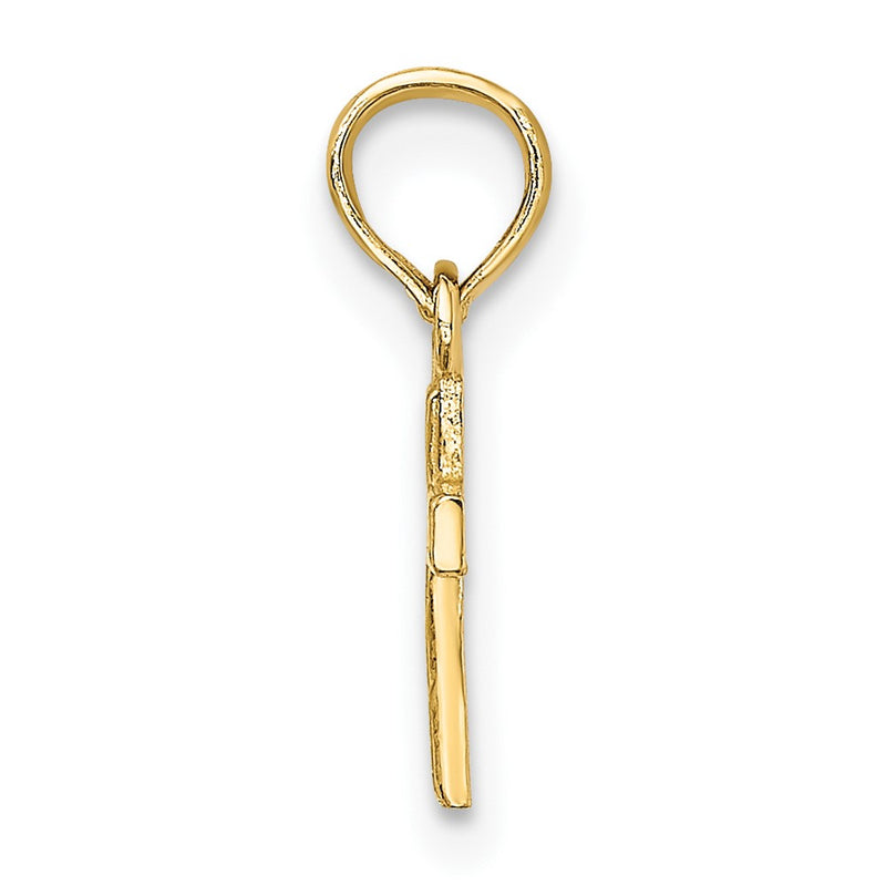 10K Yellow Gold 10K Polished And Engraved Mini Cross Charm