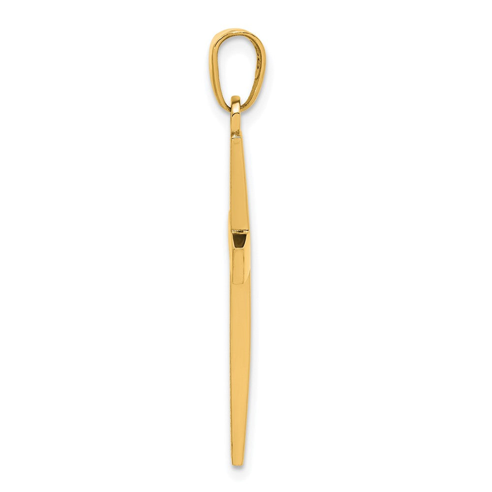 10K Yellow Gold 10K Polished Beveled Cross Charm