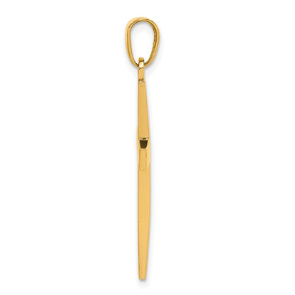10K Yellow Gold 10K Polished Beveled Cross Charm