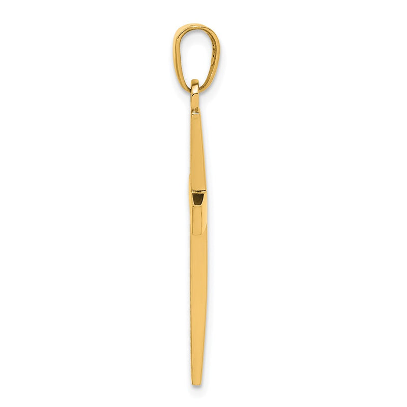 10K Yellow Gold 10K Polished Beveled Cross Charm