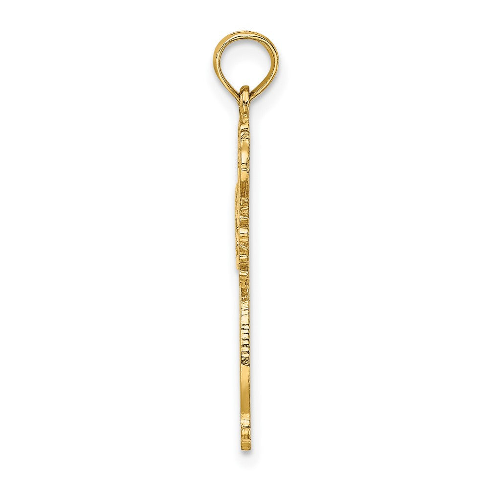 10K Yellow Gold 10K Cut-Out Scroll Framed Cross Charm