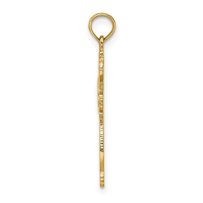 10K Yellow Gold 10K Cut-Out Scroll Framed Cross Charm