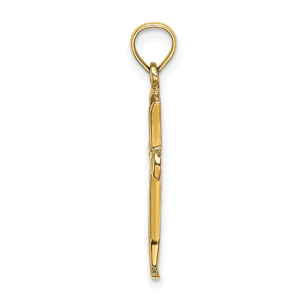 10K Yellow Gold 10K Polished Beveled Cut-Out Cross Pendant
