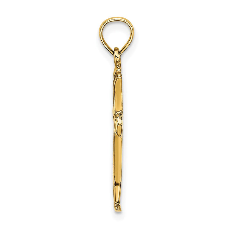10K Yellow Gold 10K Polished Beveled Cut-Out Cross Pendant